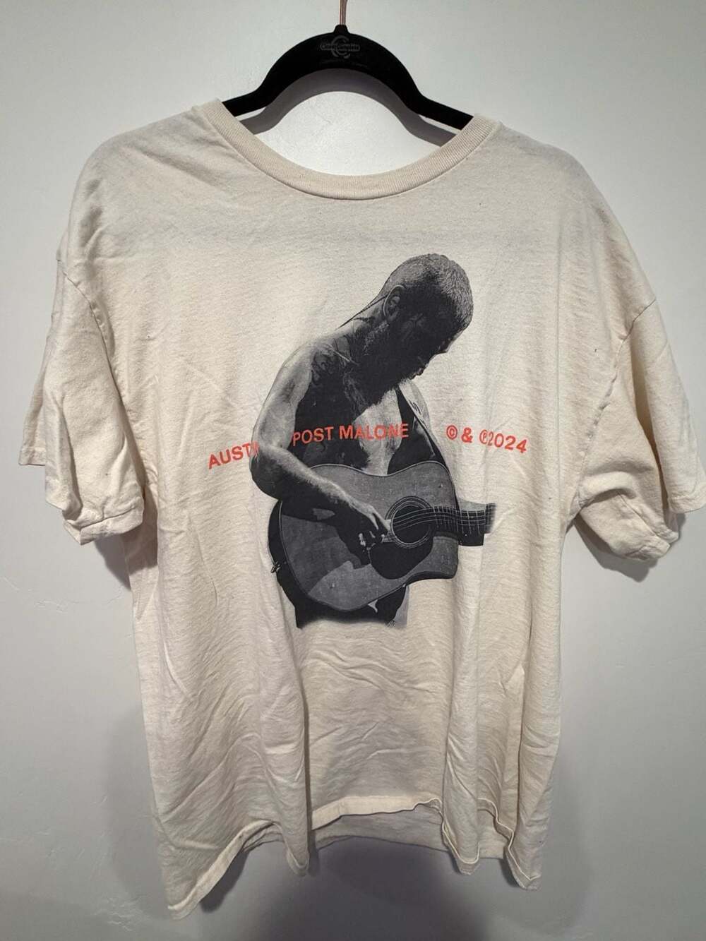 Post Malone Guitar T-Shirt White - Size L